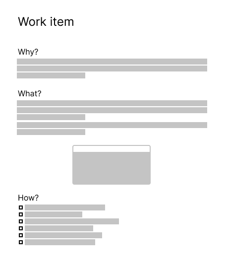 Work item schematic